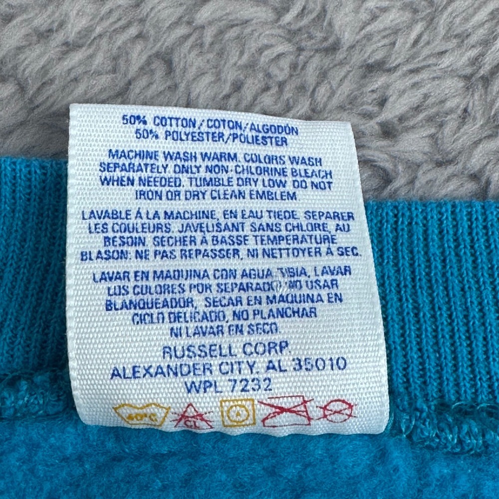 Jerzees Sweatshirt‎ Womens Large Blue Vintage 90s Garden Applique Made in USA - Picture 6 of 8